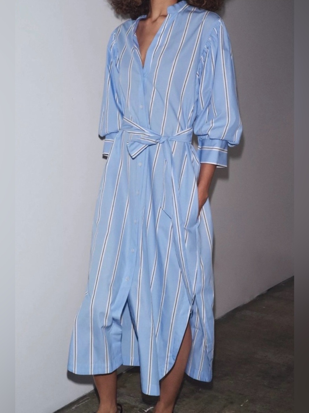 Zara Striped Belted Shirtdress NWT size XL